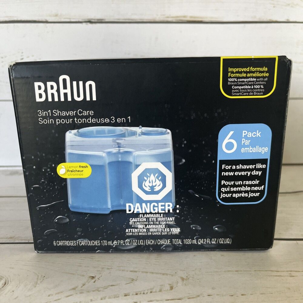 Braun 3 in1 Shaver Care SmartCare Center Refill Cartridges Alcohol Based 6Pk NEW